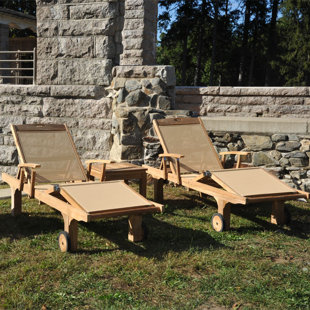 REGAL TEAK Outdoor Teak Chaise Lounge Set (Set of 2)