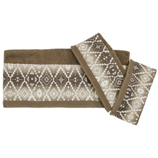 PASEO ROAD BY HIEND ACCENTS Chalet Aztec Design Southwestern Style 3 Piece Towel Set