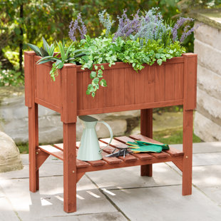 LEISURE SEASON Wood Elevated Planter