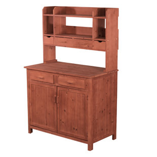 LEISURE SEASON Cypress Wood Potting Bench