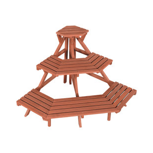 LEISURE SEASON Wood Weather Resistant Plant Stand