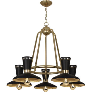 ROBERT ABBEY Vortex 5 - Light Dimmable Wagon Wheel Chandelier