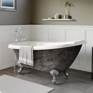 CAMBRIDGE PLUMBING 61" x 28" Clawfoot Soaking Acrylic Bathtub