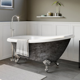 CAMBRIDGE PLUMBING 67" x 28" Soaking Acrylic Bathtub