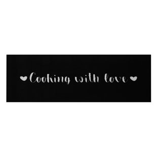 ZALA LIVING Cooking with Love Läufer - Küchenläufer Rutschfest Küchenteppich Waschbar für Küche - 50x150cm