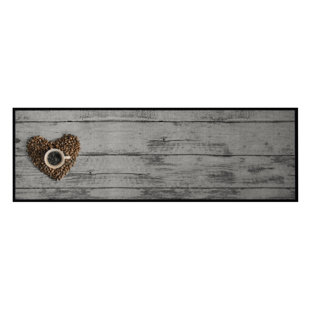 ZALA LIVING Coffee Bean Love Läufer - Küchenläufer Rutschfest Küchenteppich Waschbar für Küche - 50x150cm