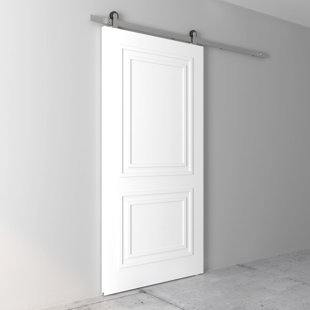 URBAN WOODCRAFT Atelier 40'' x 83'' Solid Wood Paneled with Installation Hardware Kit Barn Door
