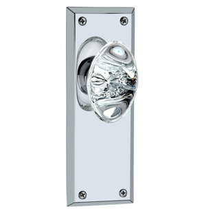 KNOXX HARDWARE Oval Crystal Single Dummy Door Knob with Egg and Dart Rosette