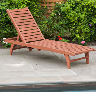 LEISURE SEASON Harper Outdoor Cedar Chaise Lounge