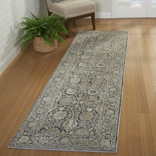 GERTMENIAN Beryl Evans Silver/Gray Traditional Oriental Floral Wide Double Border Area Rug