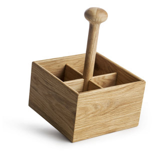 SAGAFORM Wood Square Flatware Caddy