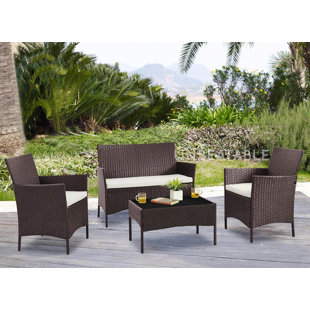 HOME & HAUS Alfred 4 - Person Garden Lounge Set with Cushions