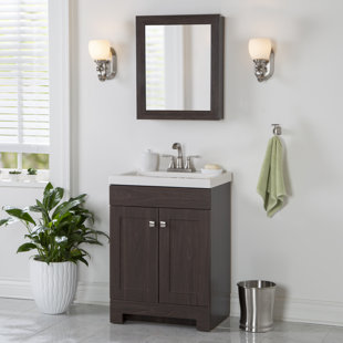 WINSTON PORTER Bernelle 24.5'' Free Standing Single Bathroom Vanity with Cultured Marble Top