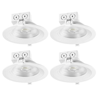 GLOBE ELECTRIC COMPANY Classic Series 6'' Dimmable IC Rated Recessed Lighting Kit (Set of 4)