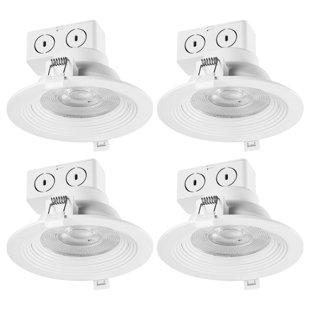 GLOBE ELECTRIC COMPANY Classic Series 5'' Dimmable IC Rated Recessed Lighting Kit (Set of 4)