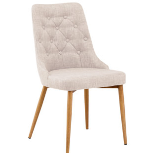 MERCER41 Solange Tufted Linen Upholstered Side Chair (Set of 2)