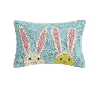 PEKING HANDICRAFT Bunny Reversible Throw Pillow