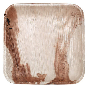 CATERECO Square Bamboo Disposable Salad Plate (Set of 6)