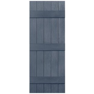 ALPHA SHUTTERS Three Batten, Five Board Closed Vinyl Shutters Pair (Set of 2)