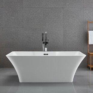 MALAKAN INC. Contemporary Acrylic 67" x 32" Freestanding Soaking Bathtub