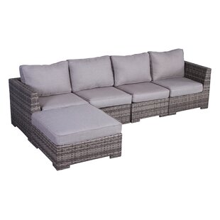 BIRCH LANE™ Caron Fully Assembled 122'' Wide Outdoor Wicker Symmetrical Patio Sectional with Cushions