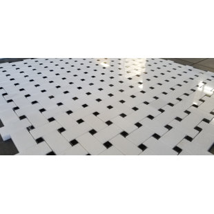 LA MAISON EN PIERRE Basketweave 1" x 2" Marble Mosaic Tile