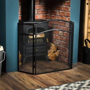 BELFRY HEATING Milton 3 Panel Steel Fireplace Screen