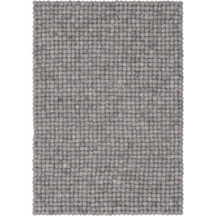 MYFELT Solid Colour Hand Woven Grau Area Rug