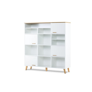 KONSIMO Frisk 160cm H x 150cm W Solid Wood Standard Bookcase