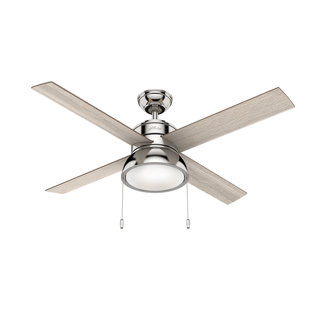 HUNTER FAN Loki 52 4 - Blade Standard Ceiling Fan with Lights and Pull Chain