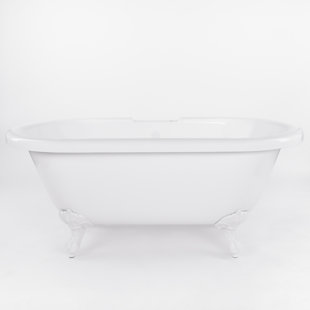 CHEVINGTON Windsor 66.75" x 30" Clawfoot Soaking Acrylic Bathtub