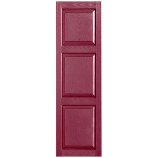 ALPHA SHUTTERS Custom Three Panel Cottage-Style Raised Panel Vinyl Shutters Pair (Set of 2)