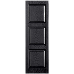 ALPHA SHUTTERS Custom Three Panel-style Raised Panel Vinyl Shutters Pair (Set of 2)
