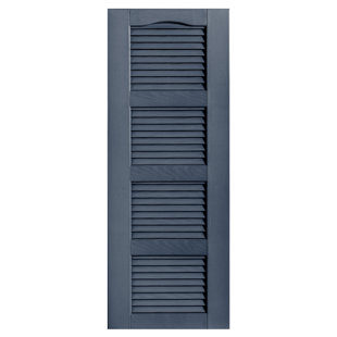 ALPHA SHUTTERS Cathedral Top Four-style Open Louver Shutters Pair (Set of 2)