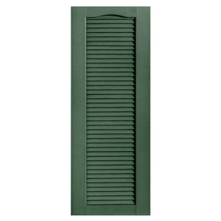 ALPHA SHUTTERS Cathedral Top Full-style Open Louver Shutters Pair (Set of 2)