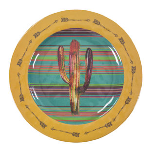 PASEO ROAD BY HIEND ACCENTS Cactus Melamine Plastic Dinner Plate (Set of 4)