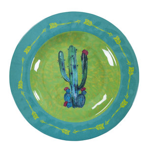 PASEO ROAD BY HIEND ACCENTS Cactus Melamine Plastic Salad Plate (Set of 4)