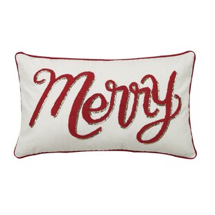 MISTLETOE AND CO. Merry Christmas Embroidered Throw Pillow