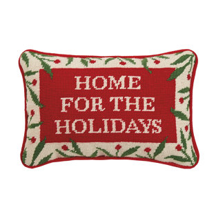 MISTLETOE AND CO. Christmas Embroidered Throw Pillow