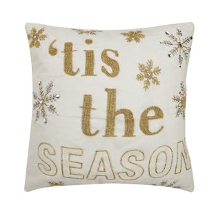MISTLETOE AND CO. Christmas Embroidered Throw Pillow