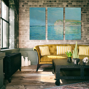 VAULT W ARTWORK A Premium 'Low Tide' by Claude Monet Painting Multi-Piece Image on Canvas