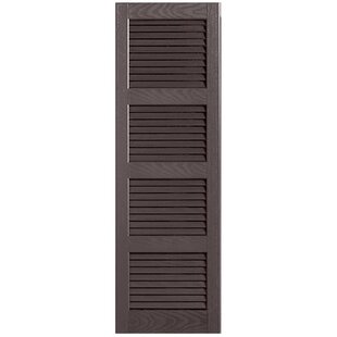 ALPHA SHUTTERS Straight Top Full-style Open Louver Shutters Pair (Set of 2)