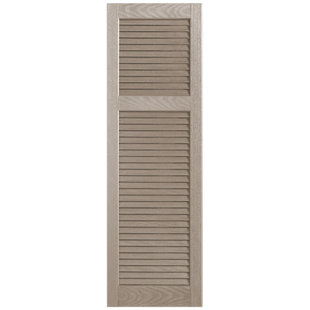 ALPHA SHUTTERS Straight Top Cottage-style Open Louver Shutters Pair (Set of 2)