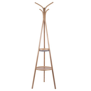 LEITMOTIV Native Solid Wood Freestanding Coat Rack