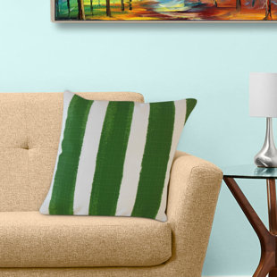 THAT DUTCH GIRL Nico Orange Striped Indoor/Outdoor Reversible Throw Pillow