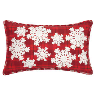 MISTLETOE AND CO. Christmas Appliqued Cotton Throw Pillow