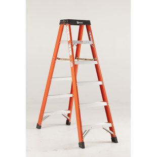 BAUER CORPORATION 6 ft Fiberglass Two-Way Step Ladder Type IA (Extra Heavy Duty) 300 Ibs
