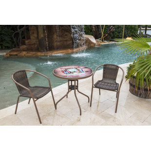 PANAMA JACK OUTDOOR Cafe of the Boards 3 Piece Bistro Set
