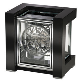 HOWARD MILLER® Park Avenue Modern & Contemporary Analog Metal Quartz Tabletop Clock in Gloss Black