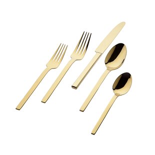 GODINGER SILVER ART CO Atlas Mirror 20 Piece 18/0 Stainless Steel Flatware Set, Service for 4